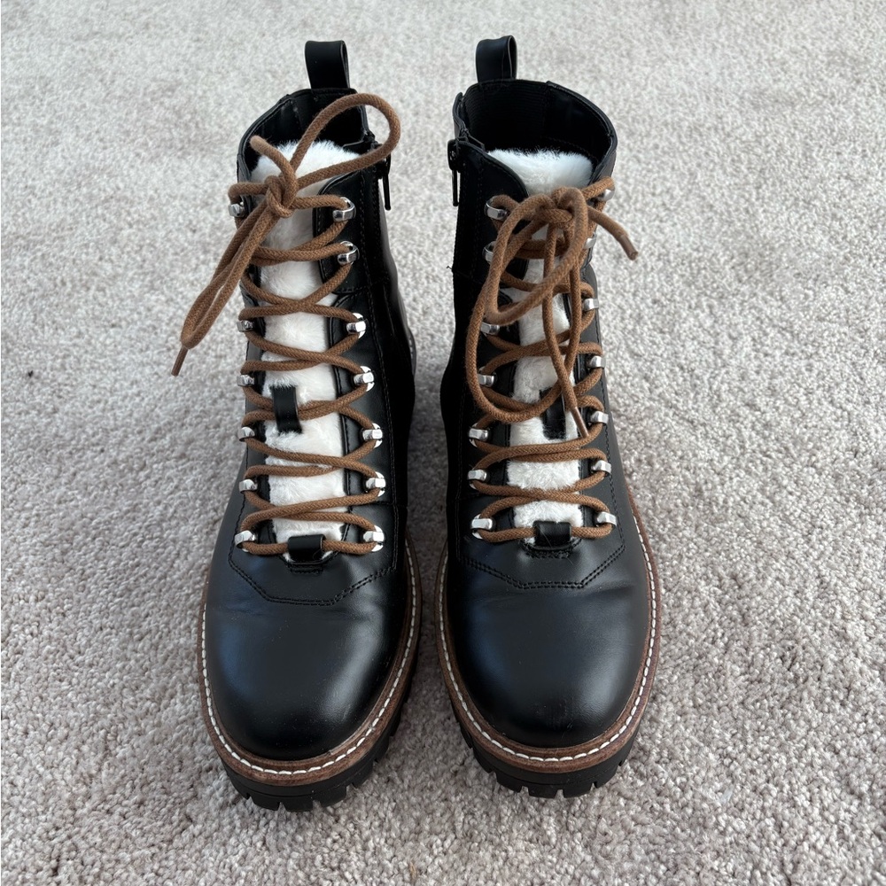 A New Day Faux Fur–Lined Hiking Boots | Size 9 | Lace-Up + Zip